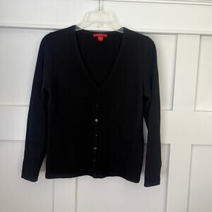 Saffron black cashmere cardigan petite medium